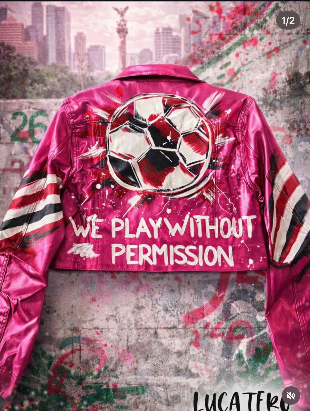 Chamarra Rosa Play Without Permission Back