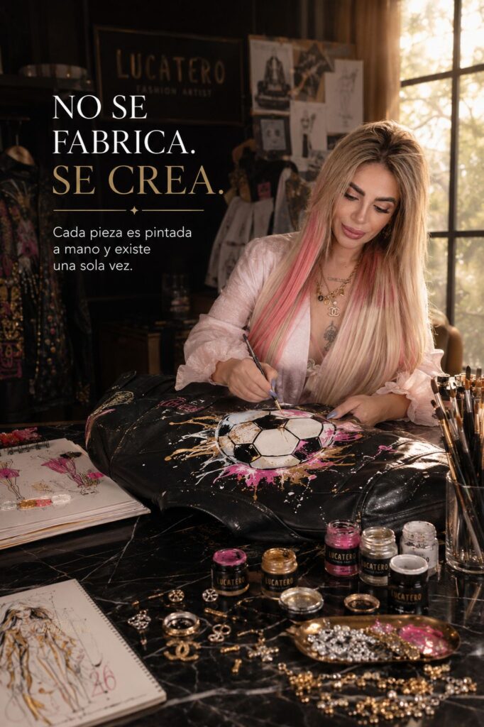 Lucatero creando una pieza pintada a mano